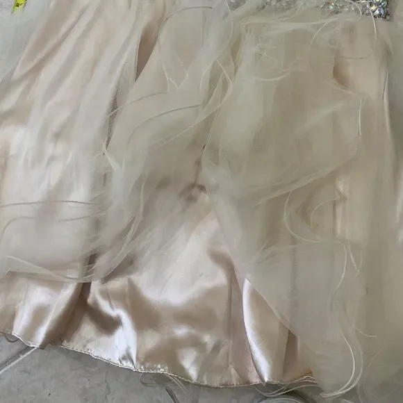 DANCING QUEEN Sequined Rhinestones short cocktail party Prom Dress XXL Ivory - Picture 10 of 10